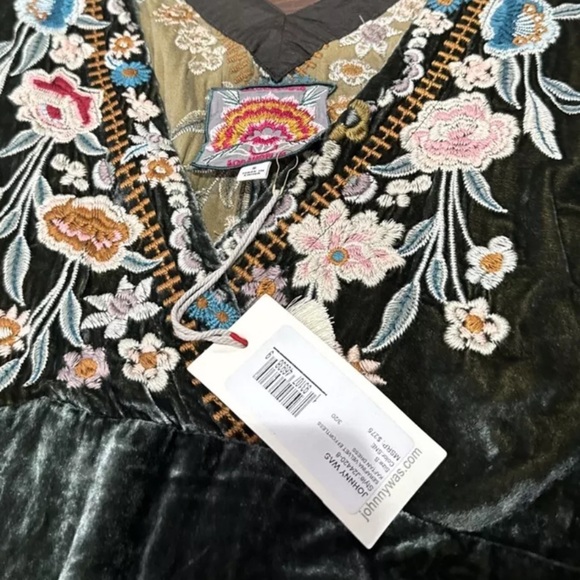 Johnny Was Serafina Velvet Embroidered Kaftan Dress Snake Eye NWT (overs… - Picture 11 of 11